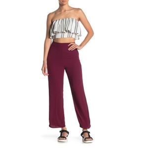 Flynn Skye Parker Stripe Pants Maroon Very Berry